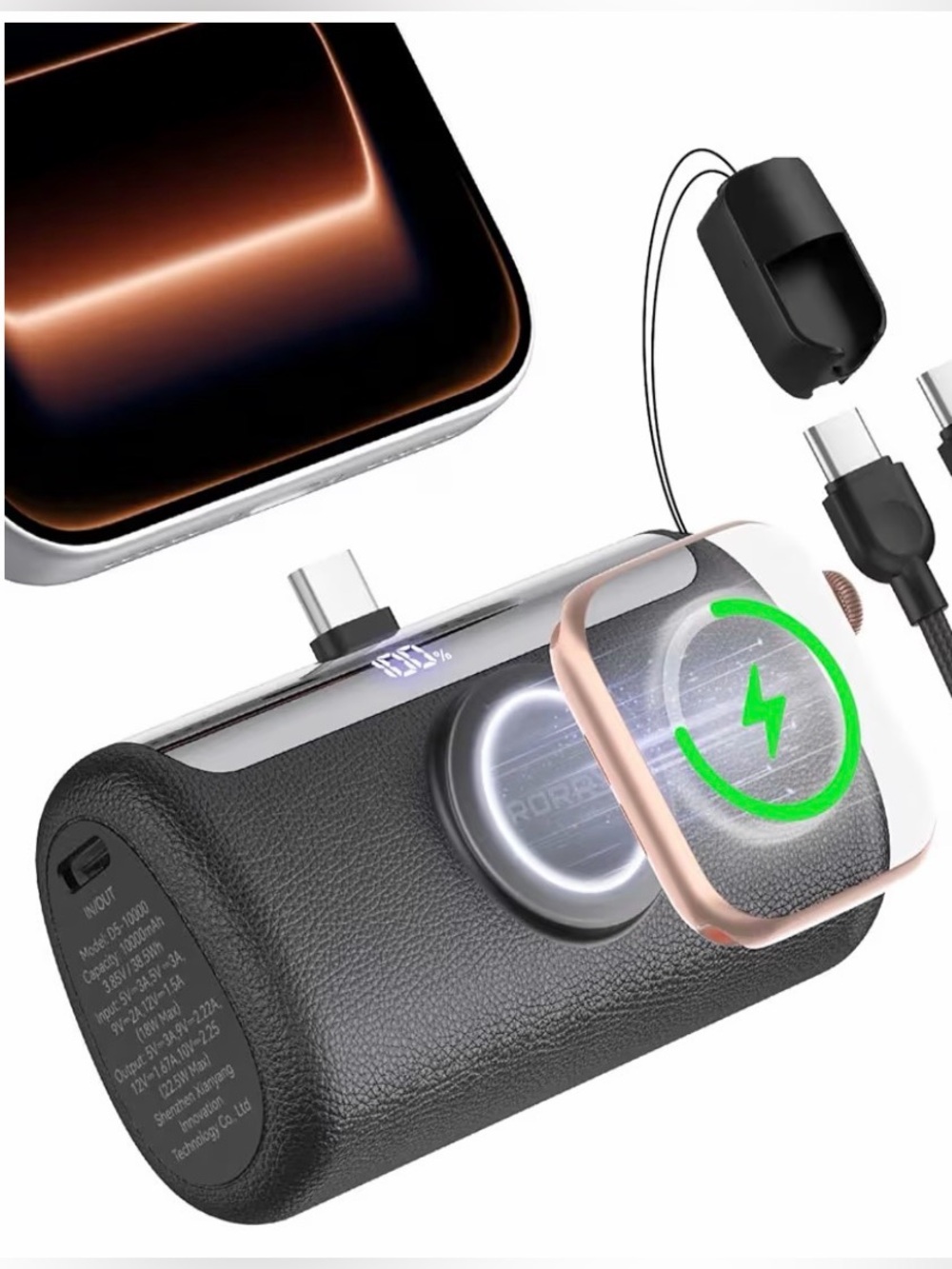 RORRY 10000mAh Portable Charger, 22.5W PD Fast Charging Power Bank